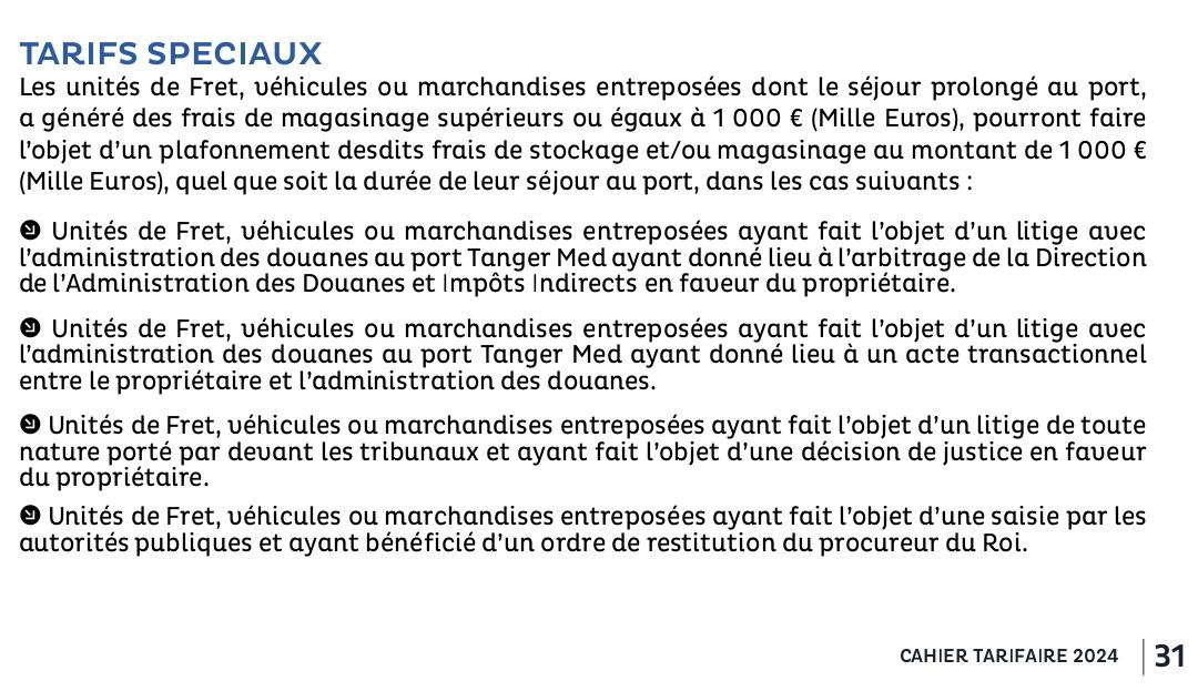 Tarifs spéciaux