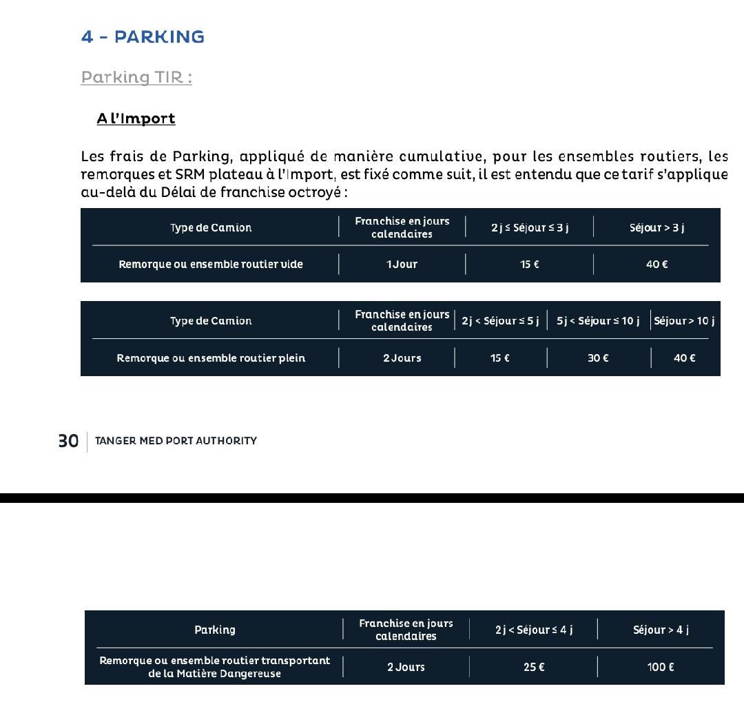 Parking import